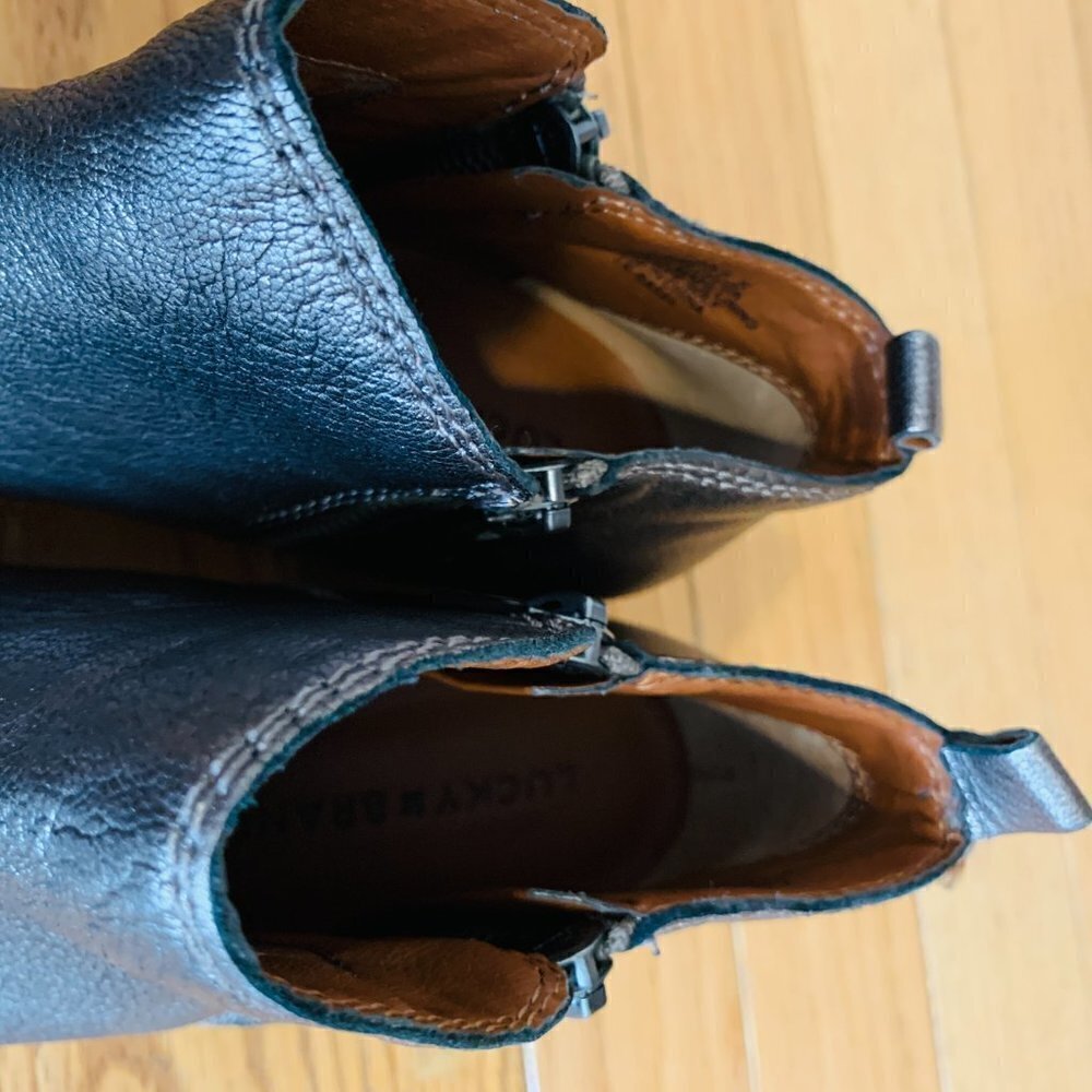 LUCKY BRAND SHOES BOOTS BOOTIES HEEL Size 7.5 37.5 M EXCELLENT - Picture 13 of 14